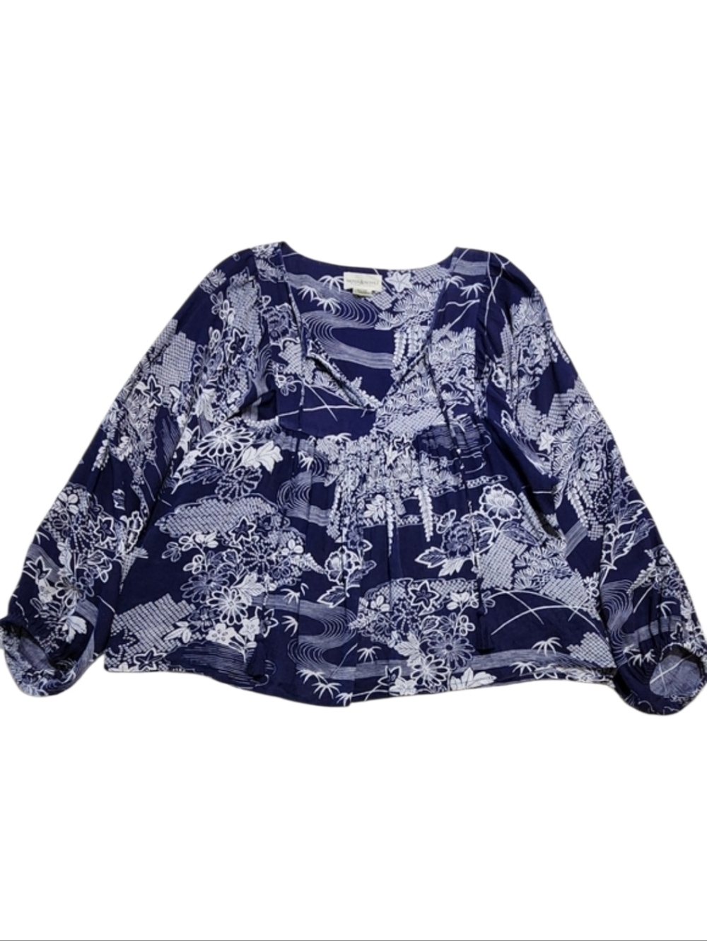 RALPH LAUREN Denim & Supply Boho Hawaiian Floral Oversized Peasant Top Women's M